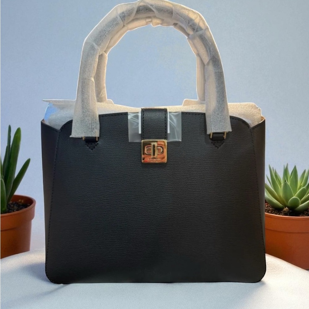 Kate Spade Medium Phoebe Satchel Black Leather Handbag, NWT